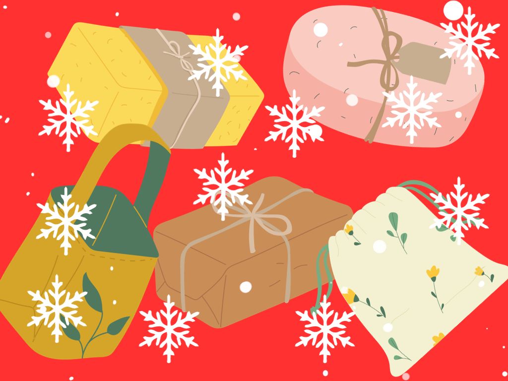 ilustración navidad y regalos