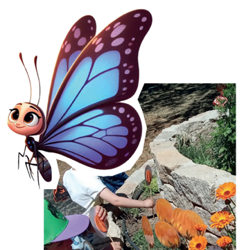 imagen de mariposa y flores