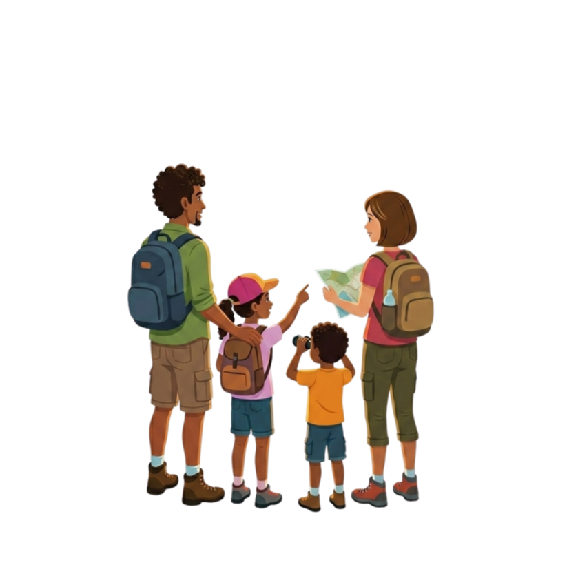 familia con mapa