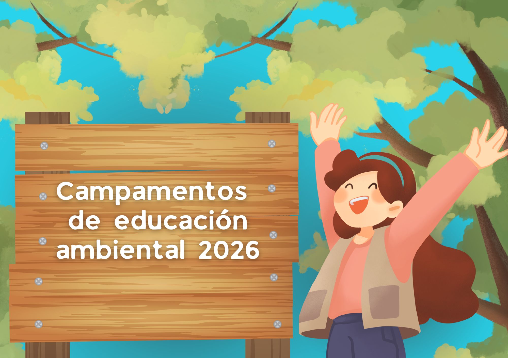 ilustración niña con cartel