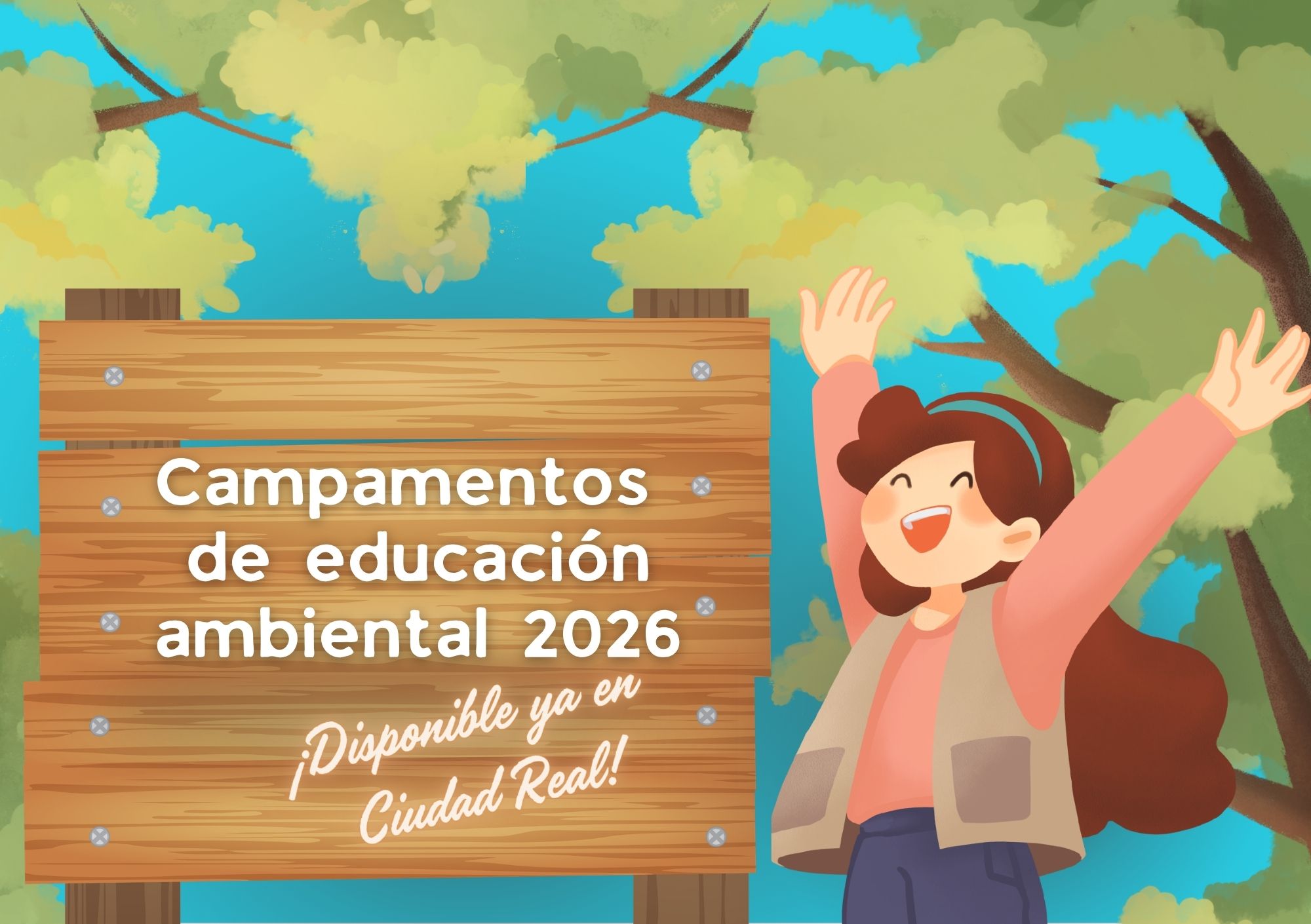 ilustración niña con cartel