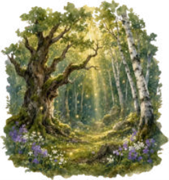 ilustración bosque
