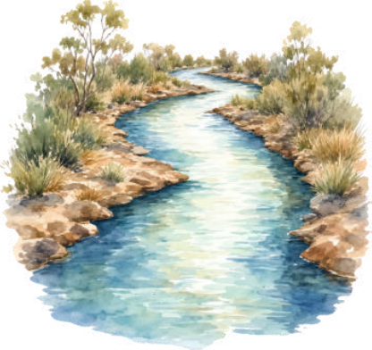 ilustración río