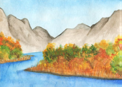 ilustración río