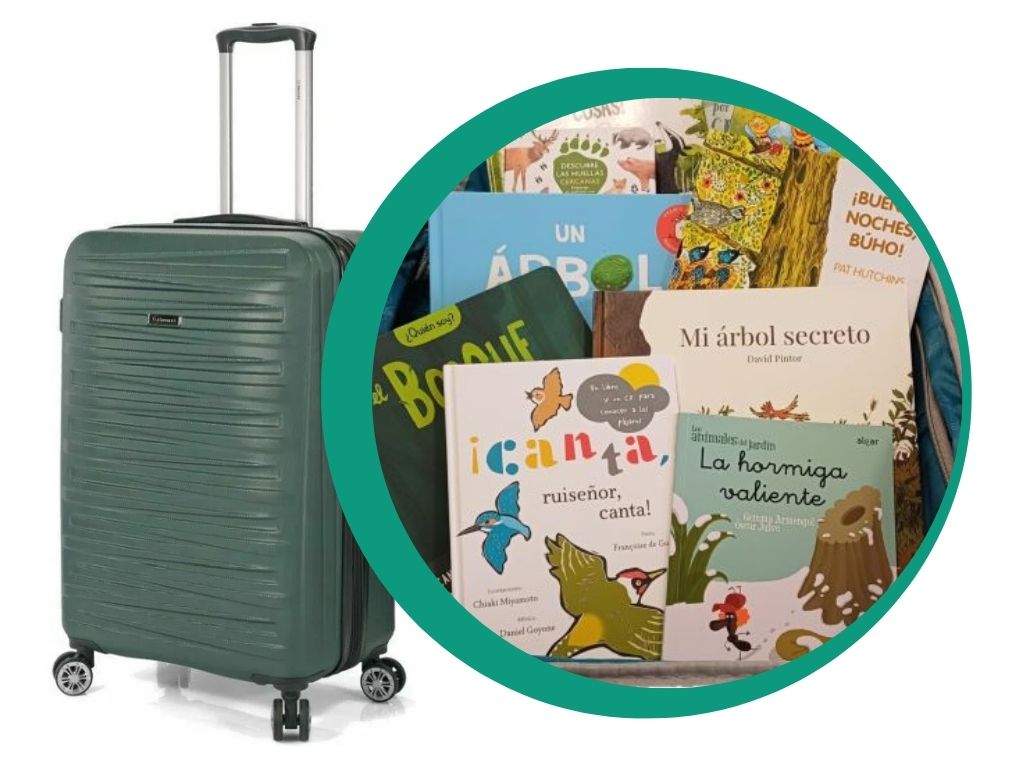 foto maleta y libros